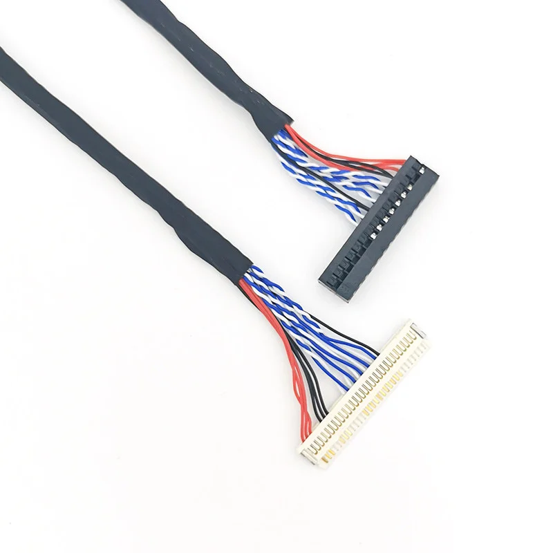 FIX30P-SI8 Single 8 Low-Resolution LVDS Display Cable 400mm for Chimei V320B1-L010 V270B1 LCD
