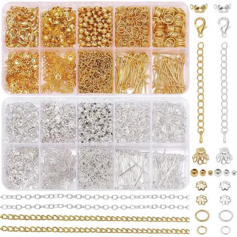 Kit de démarrage pour la fabrication de bijoux, 1 ensemble/sac, boucles d'oreilles, colliers, résultats de perles, accessoires de bijouterie adaptés aux adultes et aux débutants