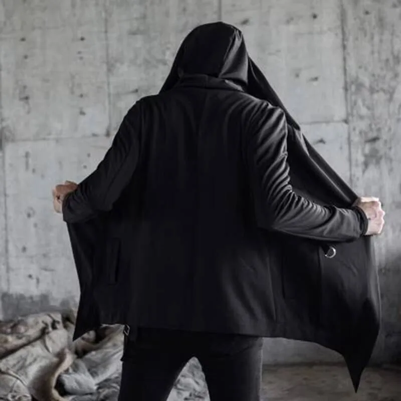 Spring Sleeve Coat Men's Loose Long And Autumn Hooded T-Shirt In The Long Cardigan Men's Casual Windbreaker Yamamoto Style