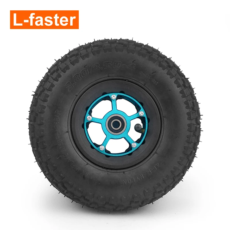 Lightweight 9 Inch Hollowed-out Wheel 2.80/2.50-4 Pneumatic Off-Road Tyre Alloy Hub Axle Hole 8mm 10mm For Mountain Skateboard