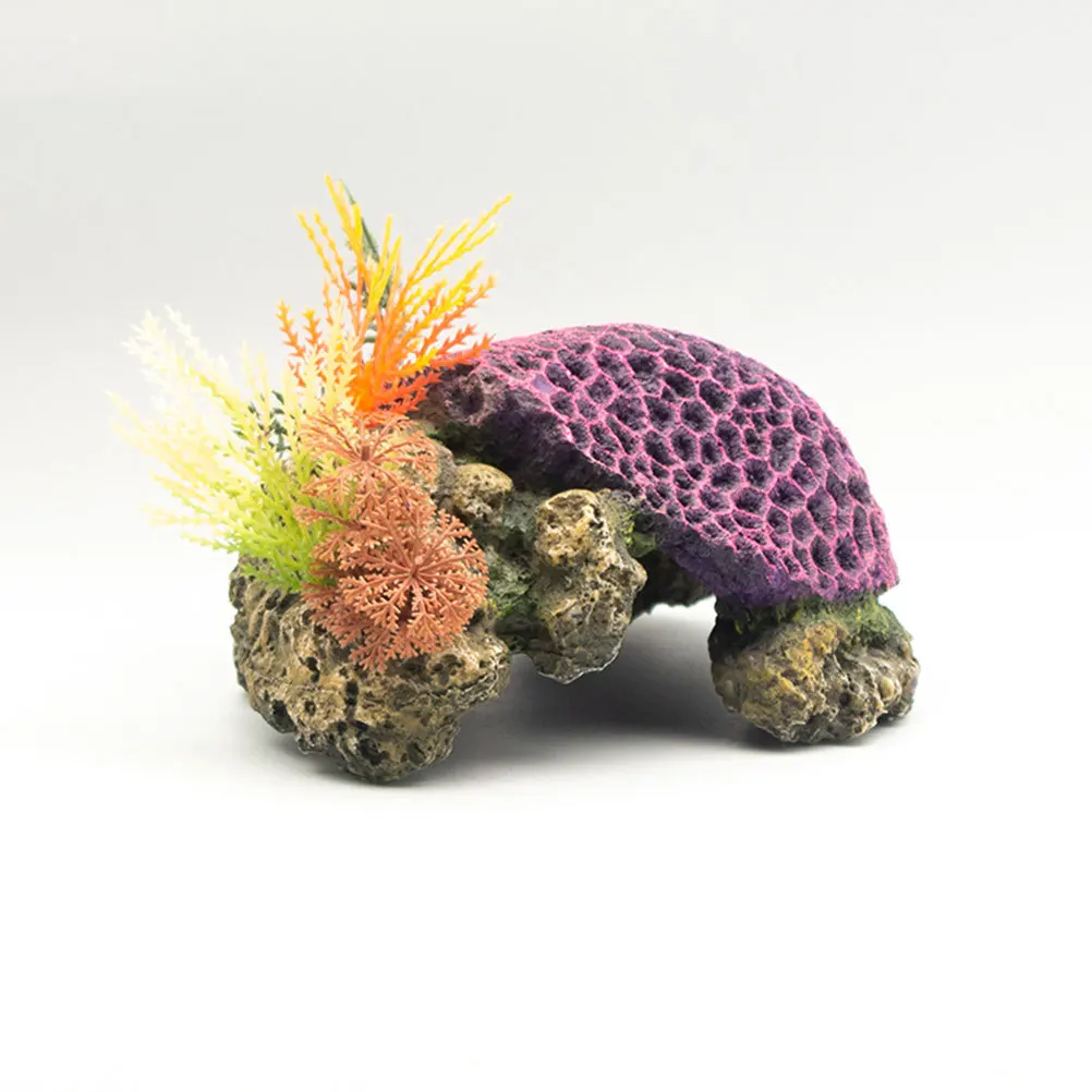 

1Pcs Aquarium Turtle Coral Decor Simulation Artificial Coral Ornament Fish Tank Decorative Resin Craft Lifelike Fish Tank