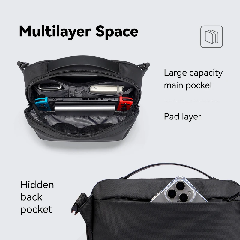 MARK RYDEN Sling Bag Water Repellent Hard Shell Crossbody Bag for Camera & Switch Hidden Back Pocket