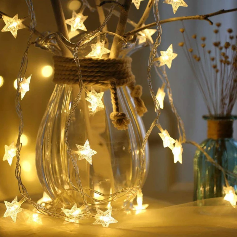 20 LED Star String Lights for Christmas Wedding Party Home Decor