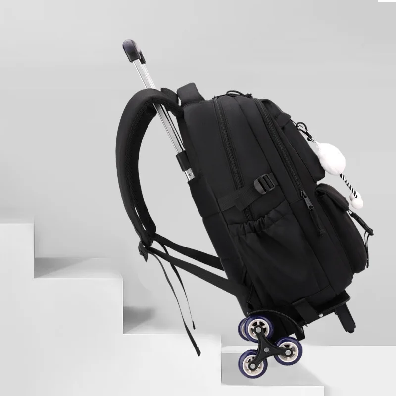 dengan Roda Anak Ransel Beroda Tahan Air Tas Sekolah Siswa Ransel Bergulir Tas Troli Anak Ransel Sekolah Anak Perempuan