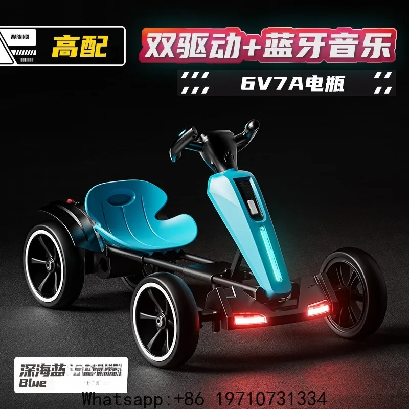 Children's electric vehicle kart four-wheeled toy can seat men, women and children portable foldable free installation