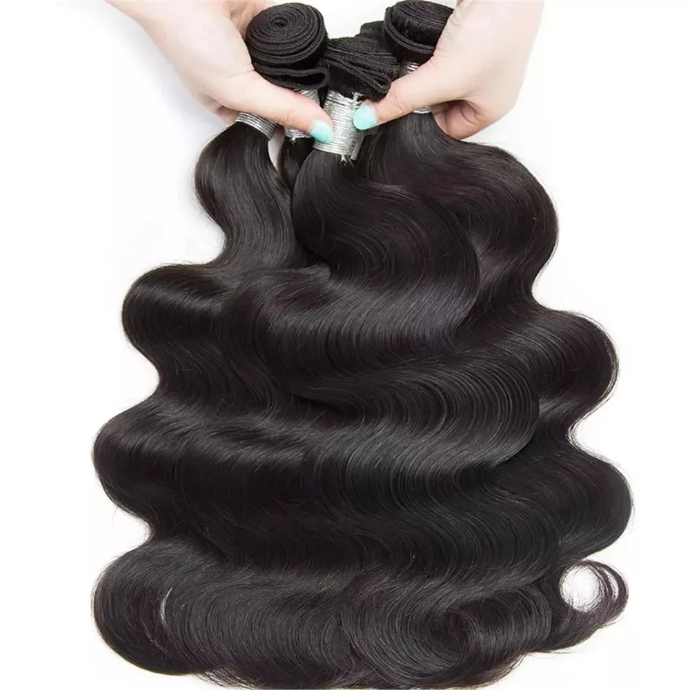 

Класс 10А, 100% человеческие волосы, объемные волны, 3/4 шт., бразильские наращивания волос девственницы для чернокожих женщин, мягкие и шелковистые, отлично подходят для