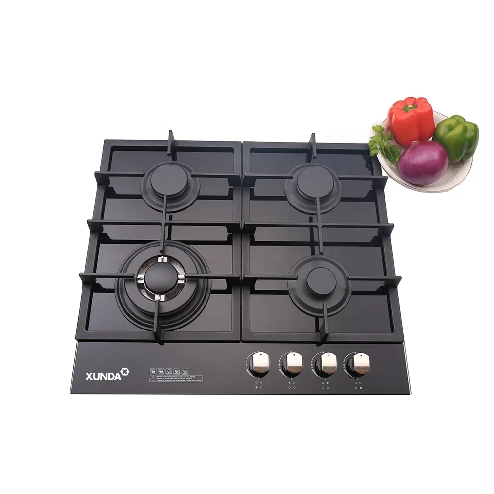

Xunda Price Trending Products 4 Burner Gas Stove Cooker Built In Gas Hob 4 Ring Cast Iron Burner Gas Cooktop