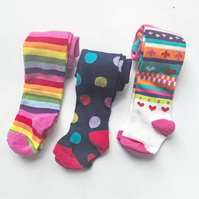 3PCS Girls Striped Tights Kids Stockings Spring Autumn  Baby Girl Floral Clothes Plaid Tights for Girls Kids Pantyhose