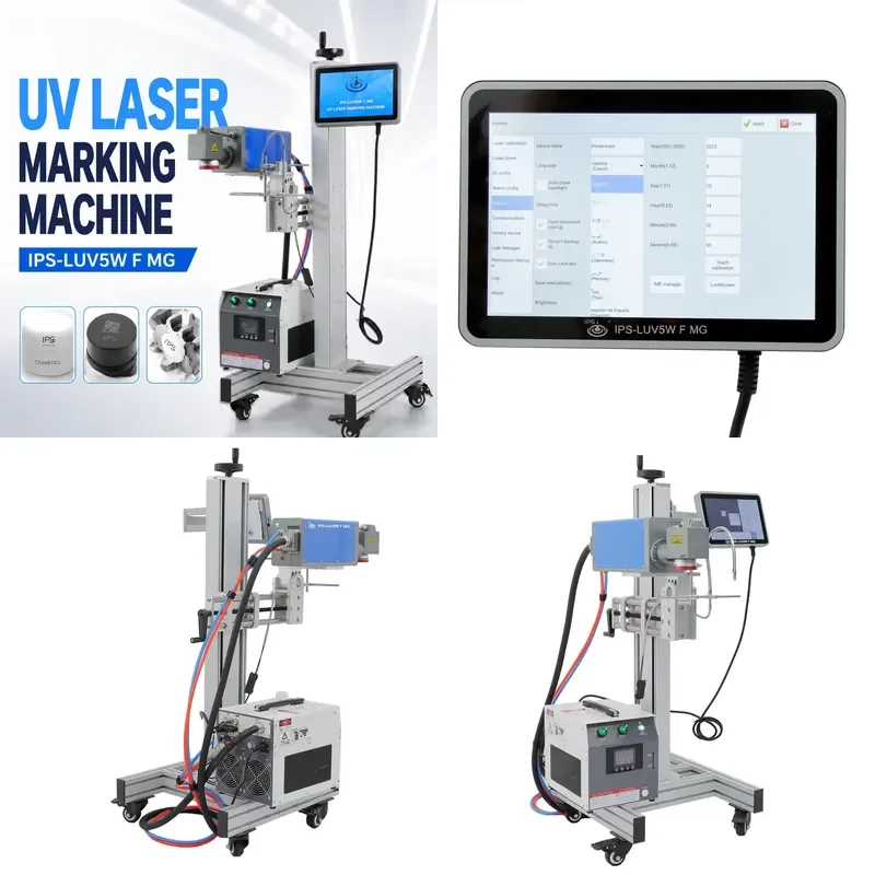 HCY Industrial 5 Watt Glass Plastic logo Uv Marking Machine Name Printing IPS-LUV5W F MG