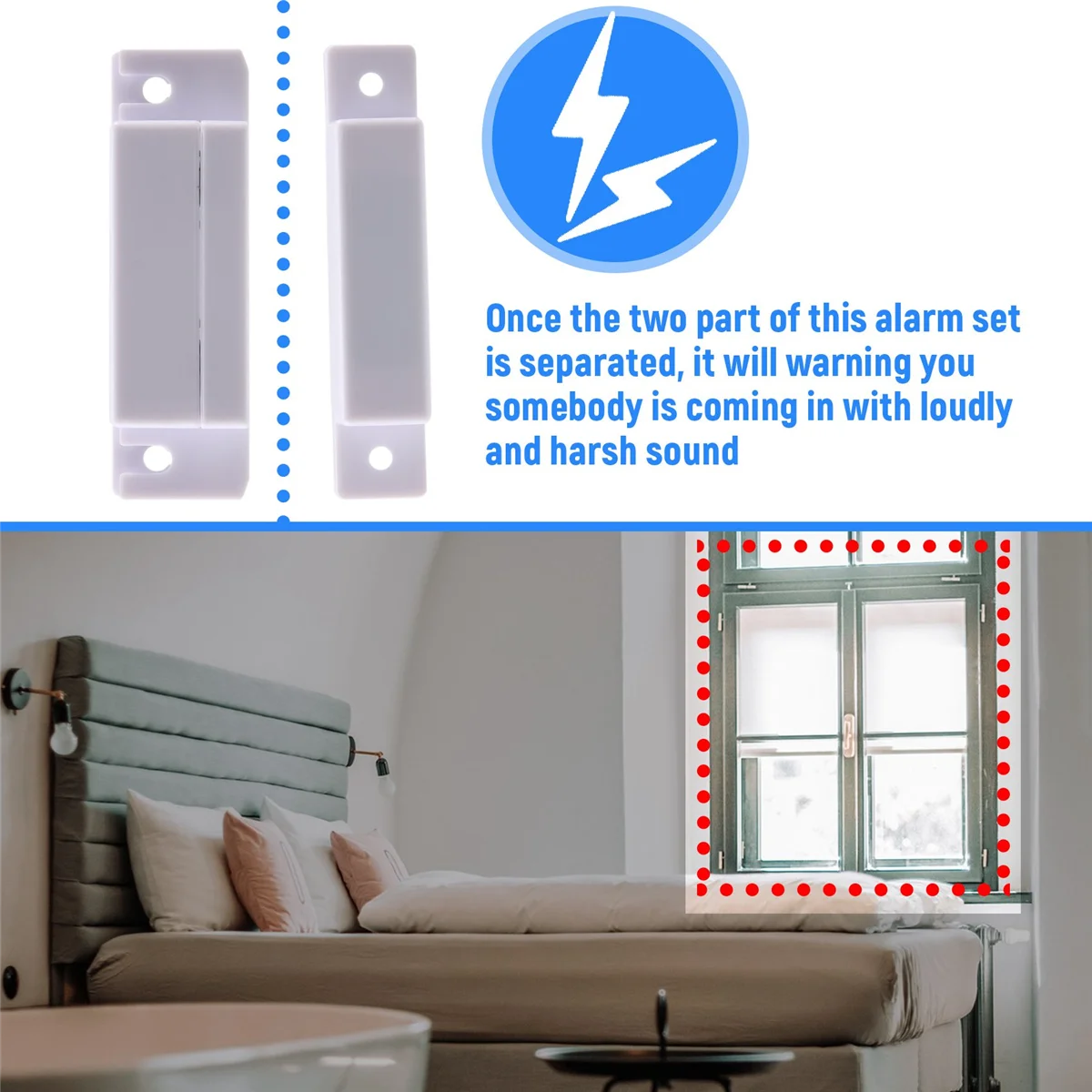 

A80IMagnetic Sensor Home Door Window Entry Warning Alarm Switch