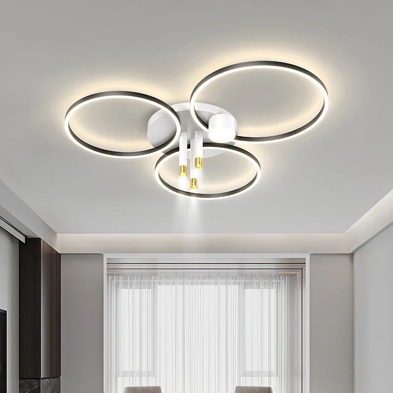 Postmodern Minimalist Creative Chandeliers Personality Bedroom Study Ceiling Lights Lighting LED Lamp Circle Round Light Fixture