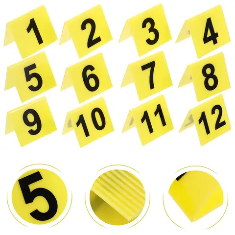 12Pcs V-Shaped Number Markers Acrylic Crime Scenes Props Detective Party Supplies Halloween Game Decorations Mystery Event