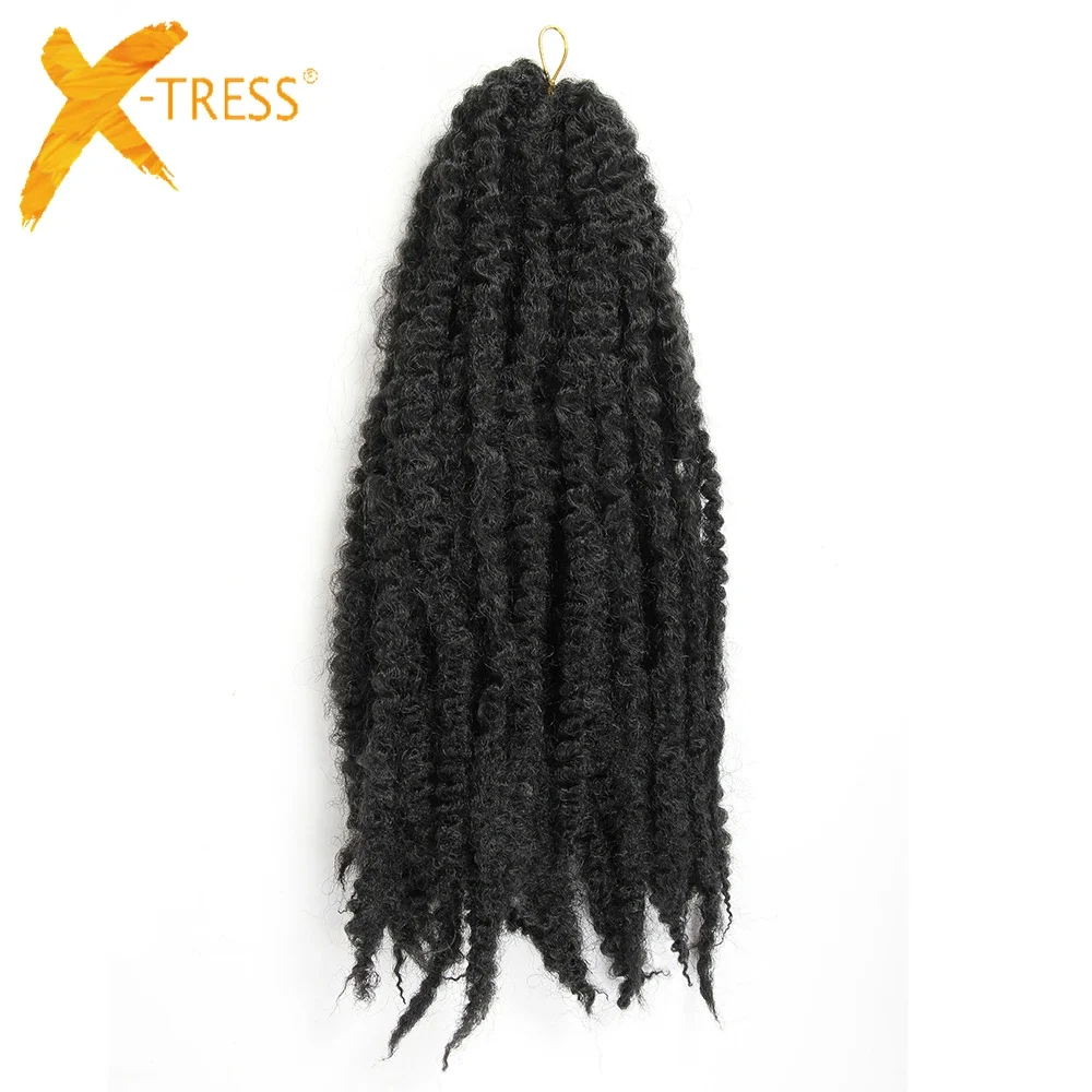 X-TRESS Synthetic Marley Crochet Braids Hair Natural Soft Red Pink Color 18inch Afro Kinky Braiding Hair Extensions For Women