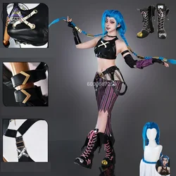 LOL Jinx Cosplay Costume Anime LOL Arcane Jinx Cosplay Uniform Outfits Halloween Carnival Suit Custom Halloween Cos Comic-Con