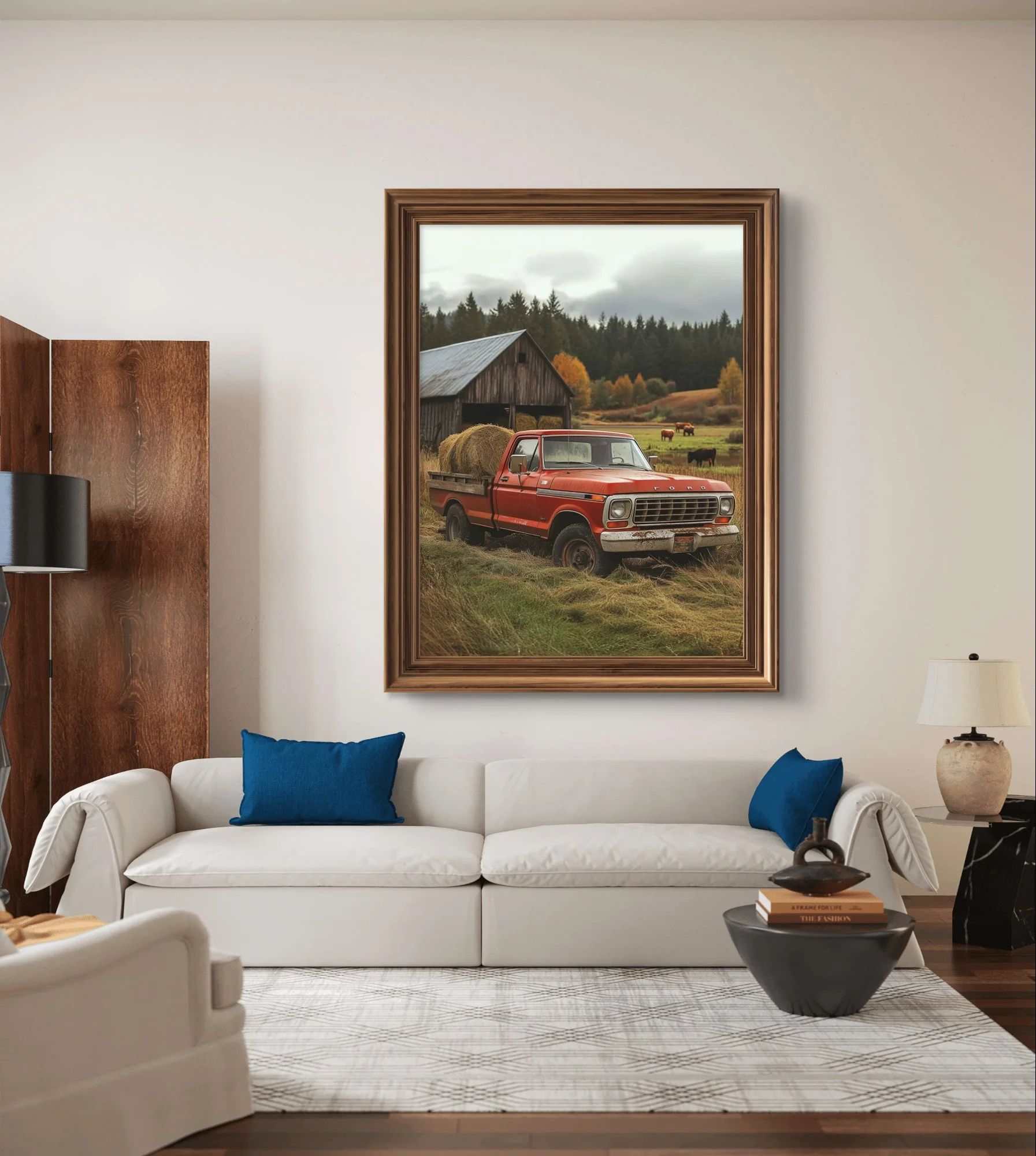 Retro Pickup Truck Diy Diamond Painting Rural landscape Farm Vehicles 5D Diamond Embroidery Kit Fun Hand Gift Home Decor