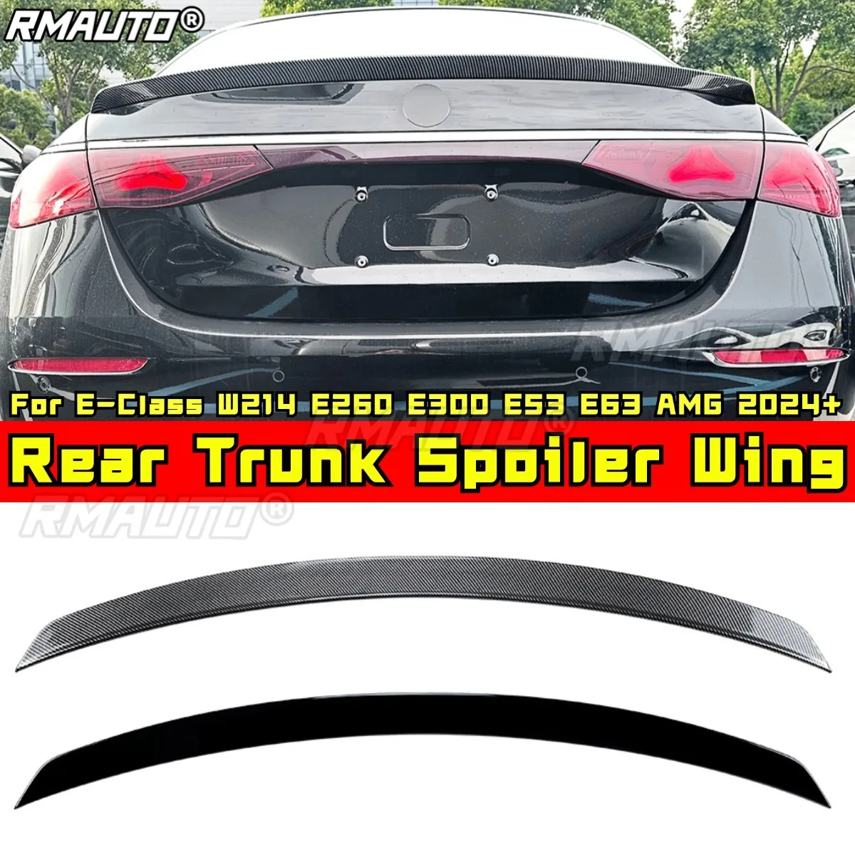 

For Mercedes Benz E-Class W214 E260 E300 E53 E63 AMG 2024+ Body Kit Rear Trunk Wing Rear Trunk Spoiler Rear Wing Car Accessories