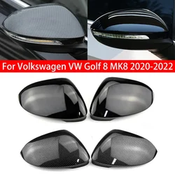 For Volkswagen VW Golf 8 MK8 2020-2022 Car Replacement Rearview Side Mirror Cover Wing Cap Exterior Door Case Trim Carbon Style