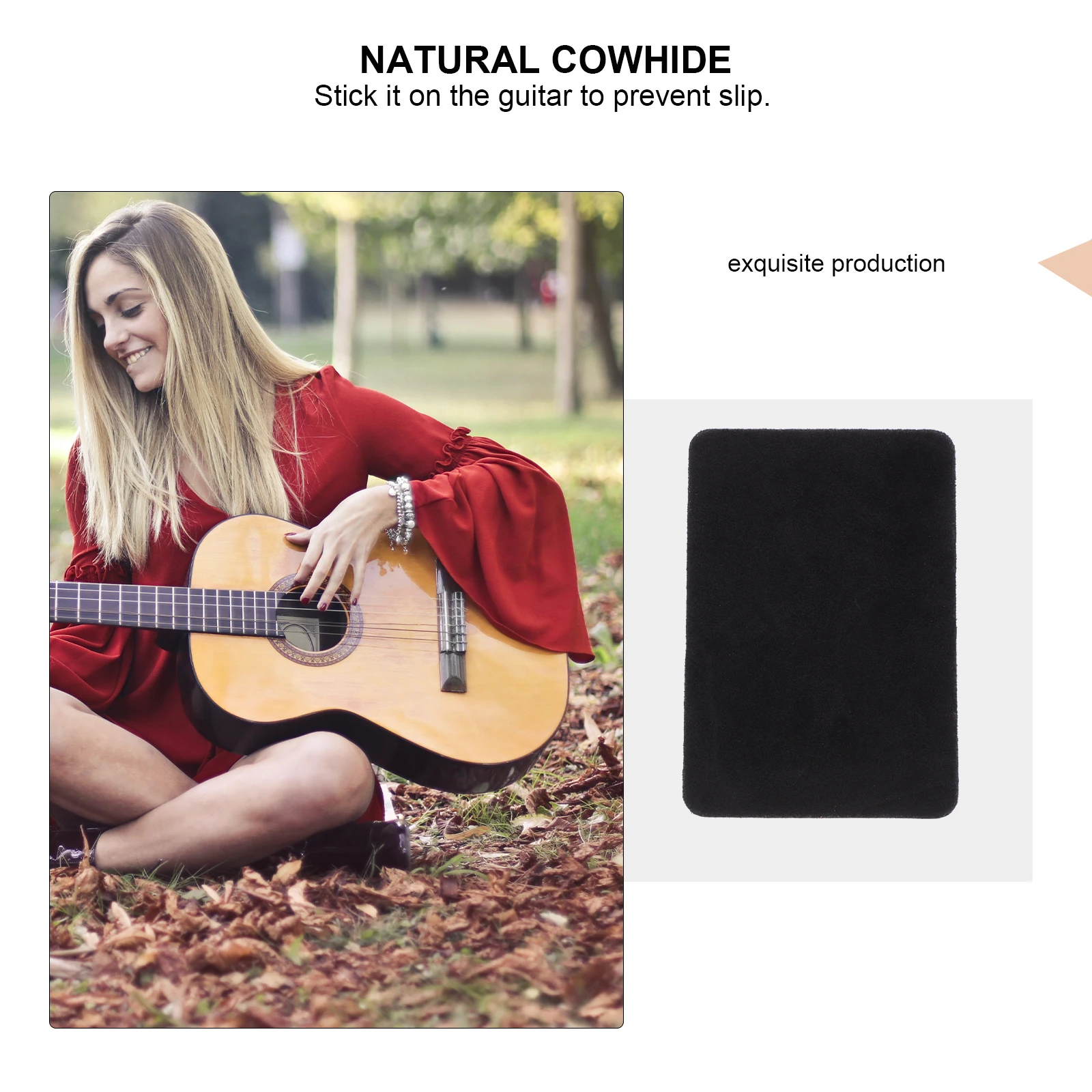 

1pc Musical Instrument Anti-Slip Pad Pipa Guitar Non-Slip Mat Cowhide Fixed Pad Double-Sided Adhesive Dirt Resistant Practice