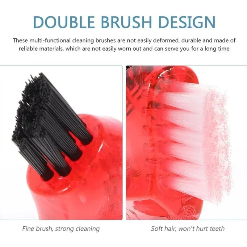 Mini Denture Brush with Multi-Layered Bristles Portable Denture Double Sided Brush for False Teeth Cleaning