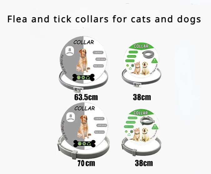 

Flea and Tick Prevention Collar for Pets, Anti-Mosquito, Deworming, Lice Repellent for Cats and Dogs