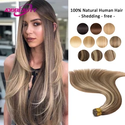 Straight I Tip Hair Extensions Real Human Hair Brazilian Remy Human Hair Extension 0.8g/Strand 50 Strands Fusion Hair Extensions