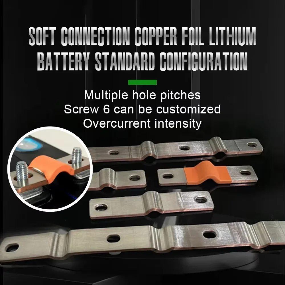 Flexible Flat Copper Bus Bar 300A 2mm/3mm 2 Hole 4 Hole for 3.2V 3.7V 280Ah 320Ah Battery Pack Parts 300 Amp Rating