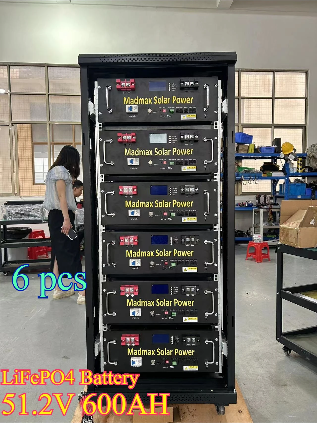 

4U Chassis Energy Storage 30 Degrees Electric Lithium Iron Phosphate Cabinet Energy Storage 6 Sets 51.2V 600AH Parallel Machine