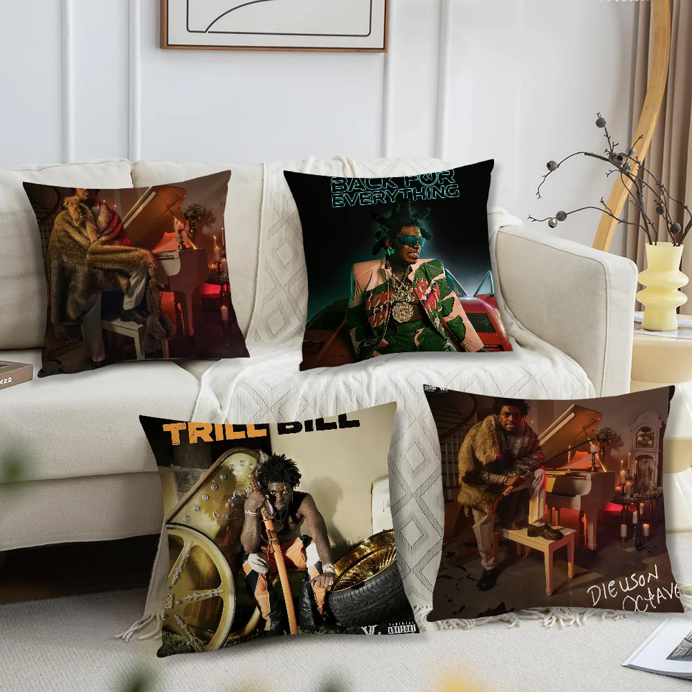 K-kodak black Trill Bill Rap Dieuson Octave Pillow Case Fan Style Square Home Decor Cushion Cover Design Printed