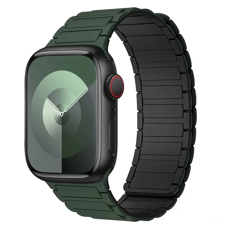 

Magnetic Loop for Apple Watch Bands 44mm 40mm 49mm 45mm 41mm 38mm Silicone Bracelet iWatch Series 9 8 7 6 5 4 3 Se ultra 2 strap