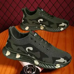 Camouflage Mens Sneakers Fashionable Men Vulcanized Shoes Breathable and Wear-resistant Male Outdoor Work Shoes Pantofi De Tenis