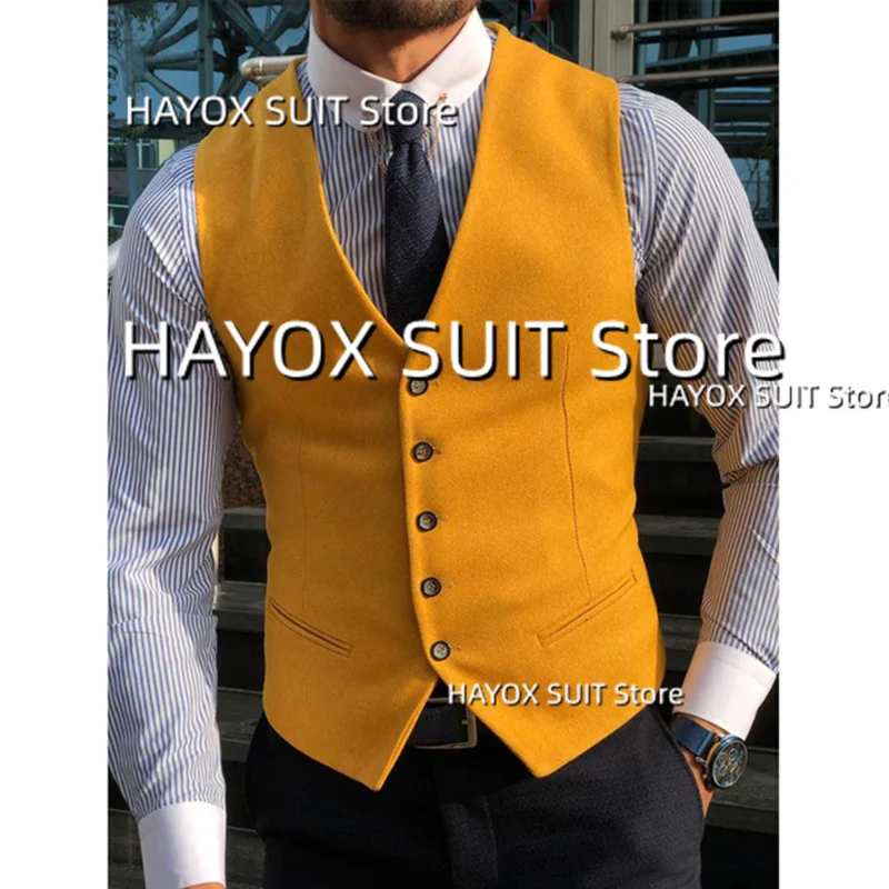 2022 Men's Classic Suit Vest V-Neck Single Breasted Formal Chaleco Hombre Slim Fit Sleeveless Jackets For Wedding