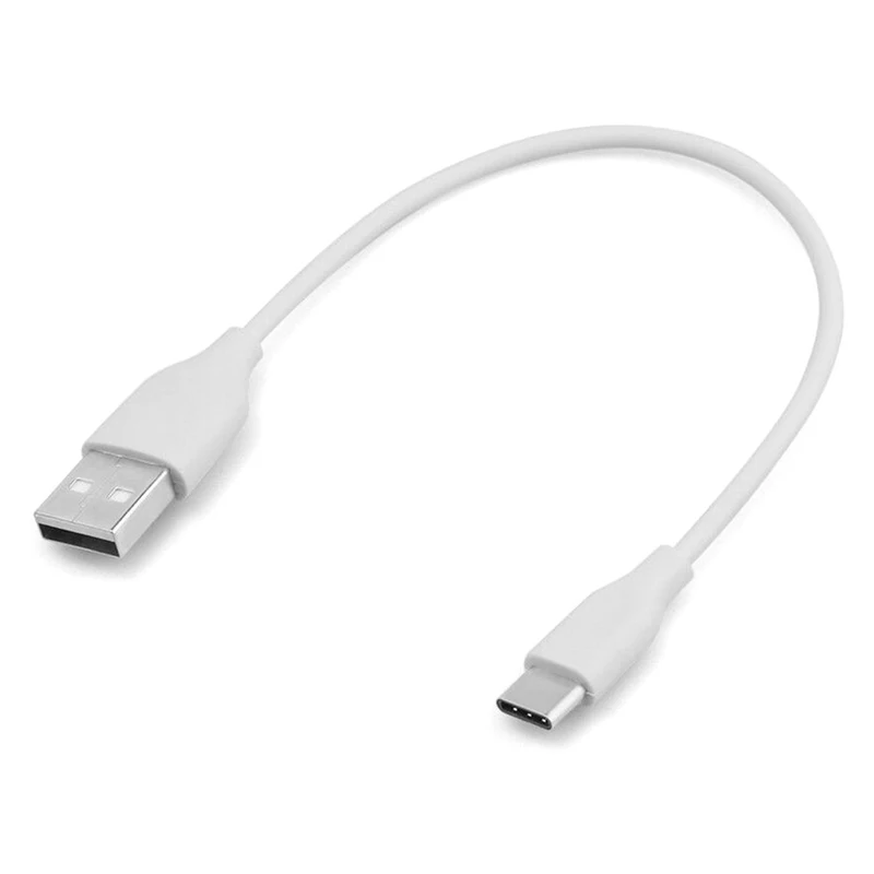 Black/White Short 20cm Lenght USB-C USB 2.0 Type C Male To 2.0 Type A Male Data Charge Cable Cord