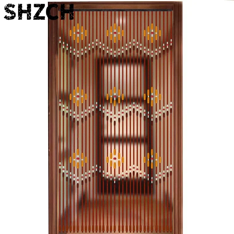 Handmade Wooden Blinds 90x220cm 31 Line Wooden Bead Curtains Fly Screen Gate Divider Sheer For Hallway Living Room Door Window