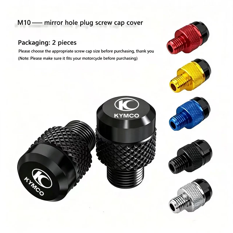 For KYMCO Xciting 250 300 400 AK550 CT250 CT300 S400 DOWNTOWN Motorcycle M10*1.25 Aluminum Screws Bolts Mirror Hole Plugs Cap