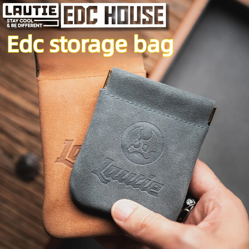 LAUTIE 2026 New Leather Storage Bag  Portable EDC Organizer Pouch Stress Relief Toy