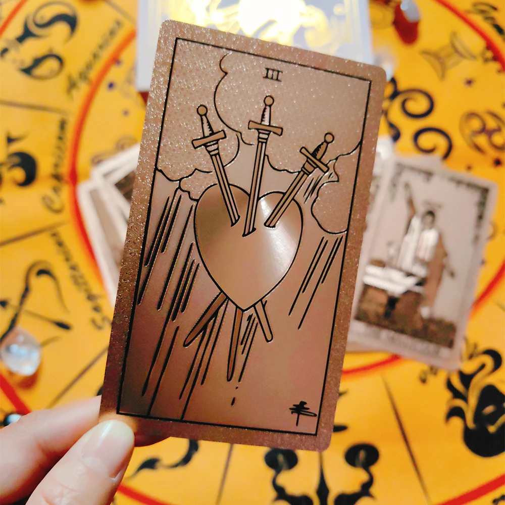 Klassische Waite Tarot Sammler Goldfolie Watro Tarot Plastikkarten Neue Rose Pink Oracle Divinationskarten Wasserdichtes Kartendeck – Detail 4