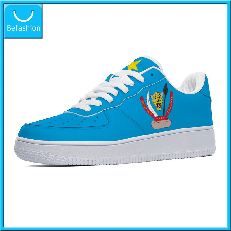 Dropshipping Print On Demand POD Casual Shoes Democratic Republic of Congo Flag Custom Print Air Force Sneaker Free Shipping