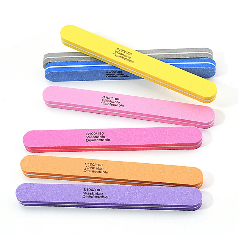 10pcs/lot Professional Nail Files 100/180 Washable Nail Art Sanding Buffing Manicure Tools Set Polish Buffer Removal Sponge