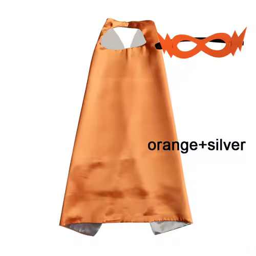Superhero Capes with Mask REVERSIBLE Two Colored Child Cape Birthday Party Favor Satin Solid Capes Boys Girls Satin Capes - Image 31