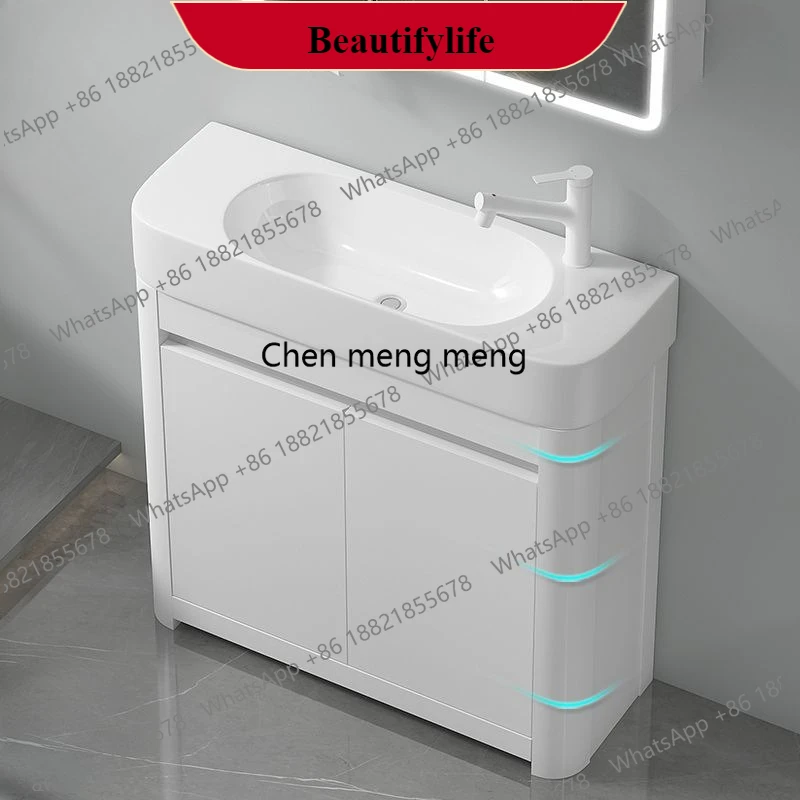 

G153 Arc wash basin cabinet combination bathroom floor very narrow ceramic face wash basin integrated