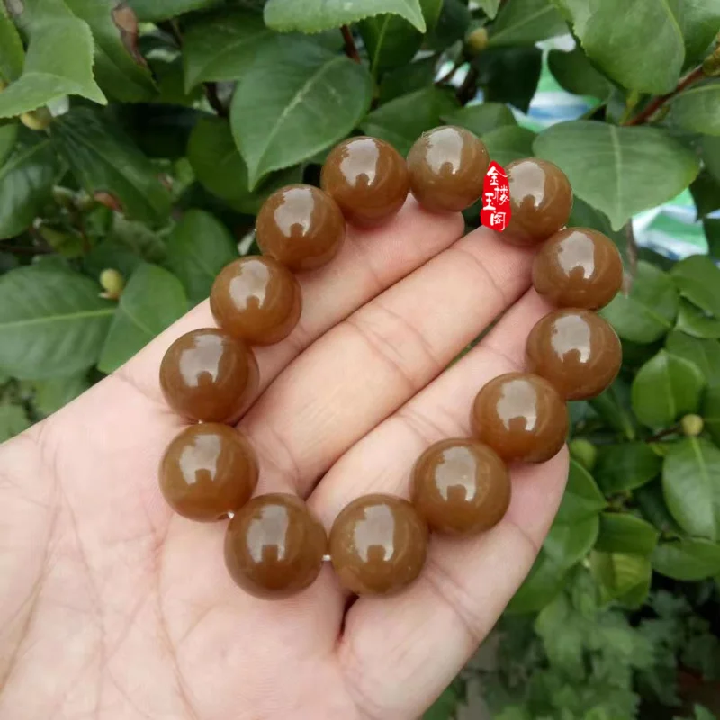 

Hetian Jade Qie Mo Material Sugar Color Bracelet