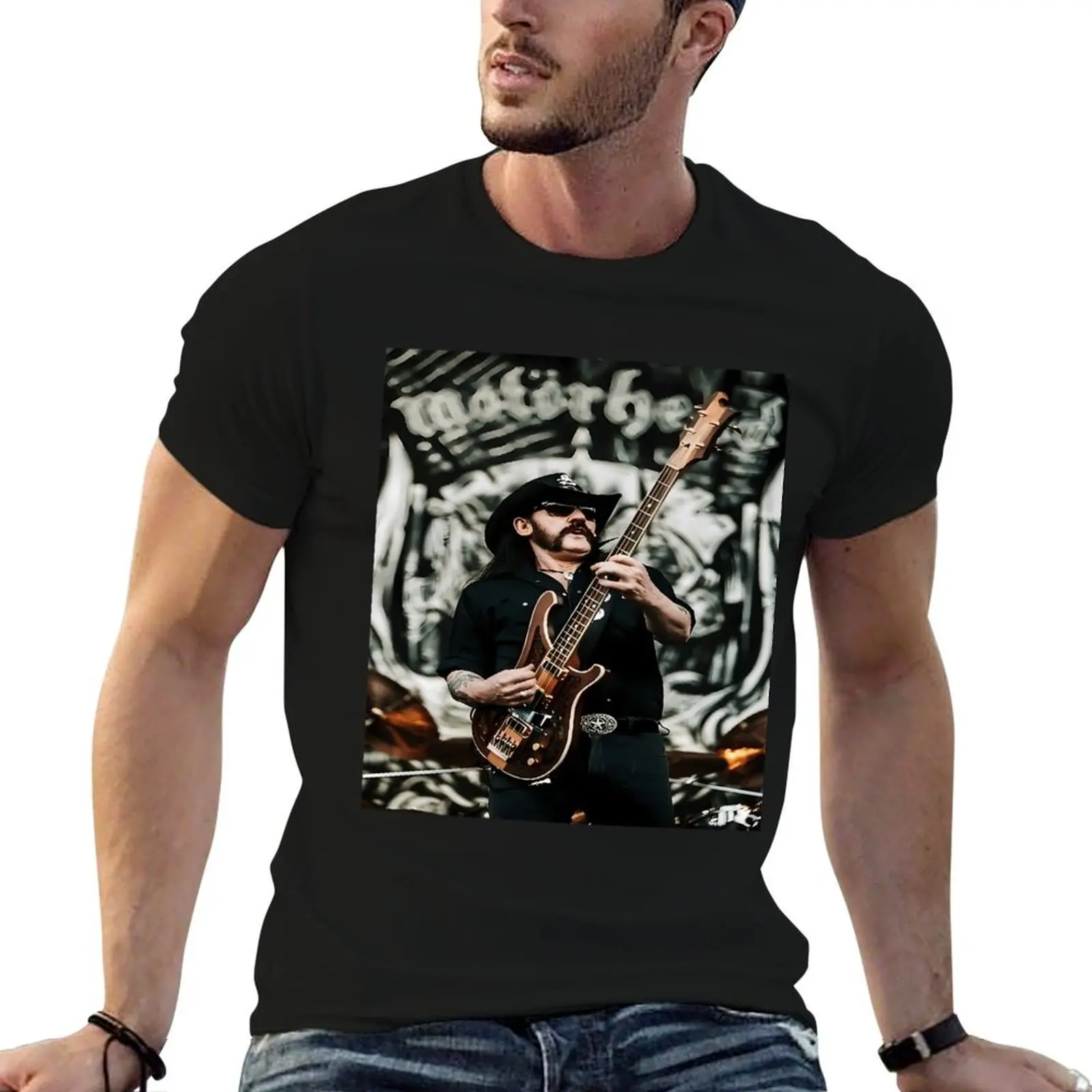 

shirts Lemmy prints with With T-Shirt guitar quality his shirts t Kilmister high cotton t anime tshirt 90's