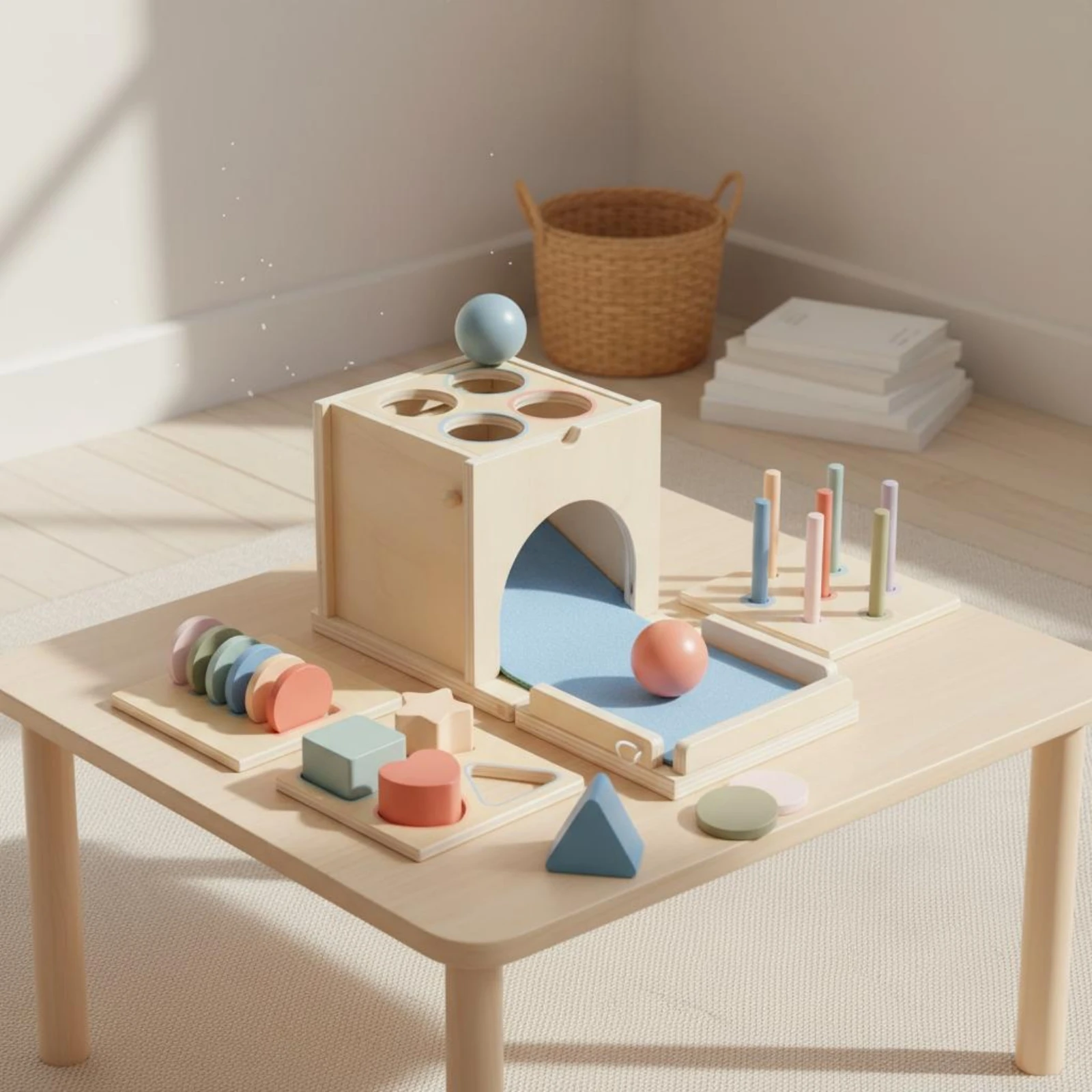 Early Learning Activity Box Early Education Color Sorting Box Wooden Color Sorter Rounded Edges Sensory Matching Toy