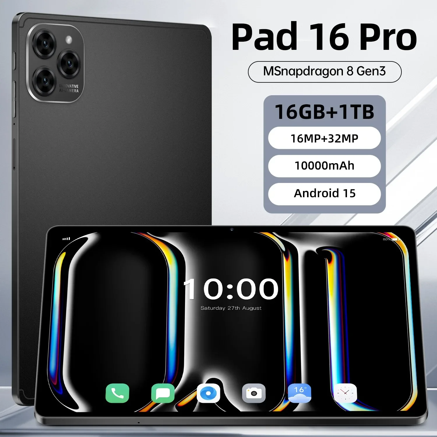 

2025 Original Xioami Pad 16 Pro Tablet 10.1-inch Android 15 Global MSnapdragon 8 Gen3 16GB+1TB 10000mAh 5G Dual SIM Card WiFi