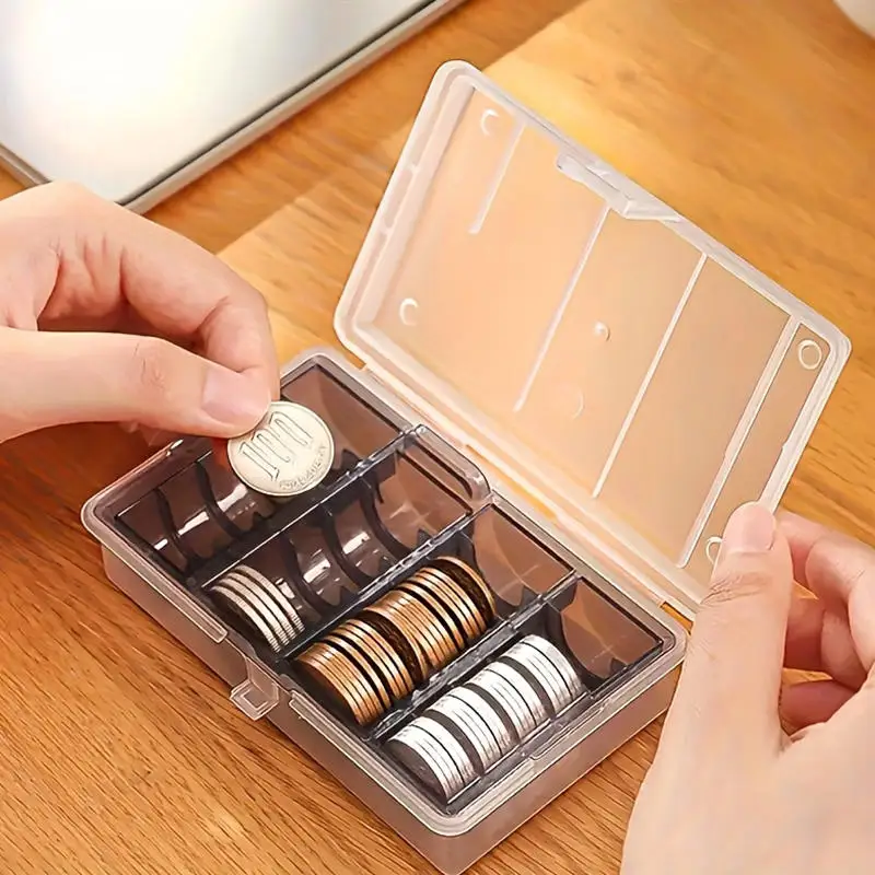Caja de almacenamiento de monedas multifuncional, con estuche interior azul o negro, para organización de monedas coleccionables, accesorio para el hogar y la Oficina, 1 ud.