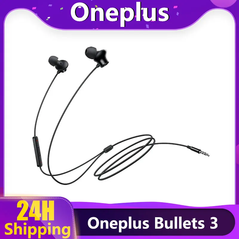 Original OnePlus Bullets 3 Earphones In-Ear Earphone Headset With Remote Mic for Oneplus 9 Pro 10 Pro Mobile Phone