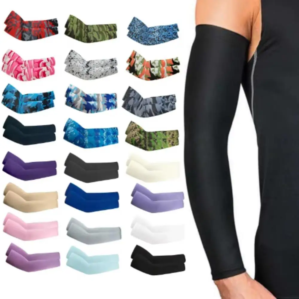 

1Pair Arm Sleeves Men Women Fishing Cycling Sleeves Summer Arm Covers UV Sun Protection Sleeves Anti-Slip Solid Hand Cover Hot