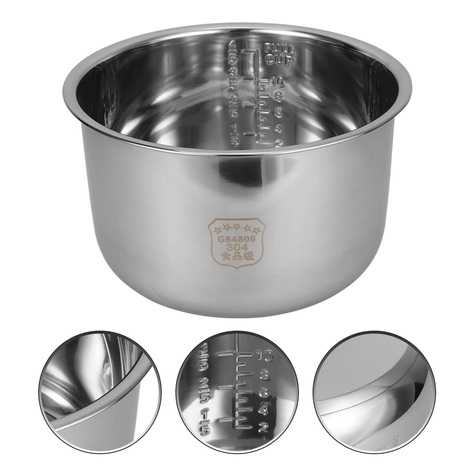 

Accessories Rice Cooker Liner Cooking Pot Maker Stainless Steel Replacement Kitchen Gadgets