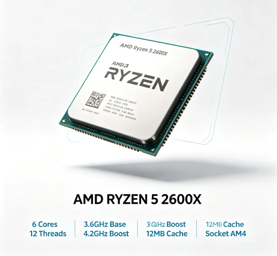 processeur-de-bureau-amd-ryzen-5-2600x-debloque-overclockable-6-cœurs-12-threads-am4-pour-le-jeu-et-le-travail-de-bureau