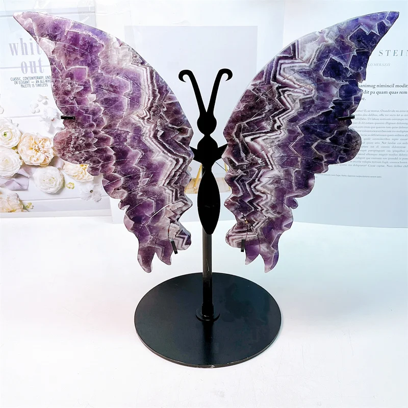 

Natural Dream Amethyst Butterfly Wings, Crystal Crafts, Healing Gemstone, Girl Birthday Present, Home Decoration, 1Pair